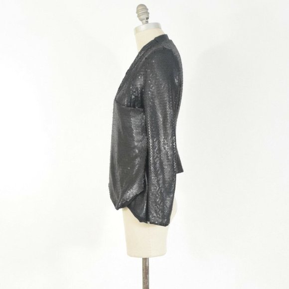 Line & Dot Matte Black Sequin Cascade Jacket - Picture 10 of 11